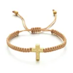 Adjustable Cross Braided Cord Bracelet