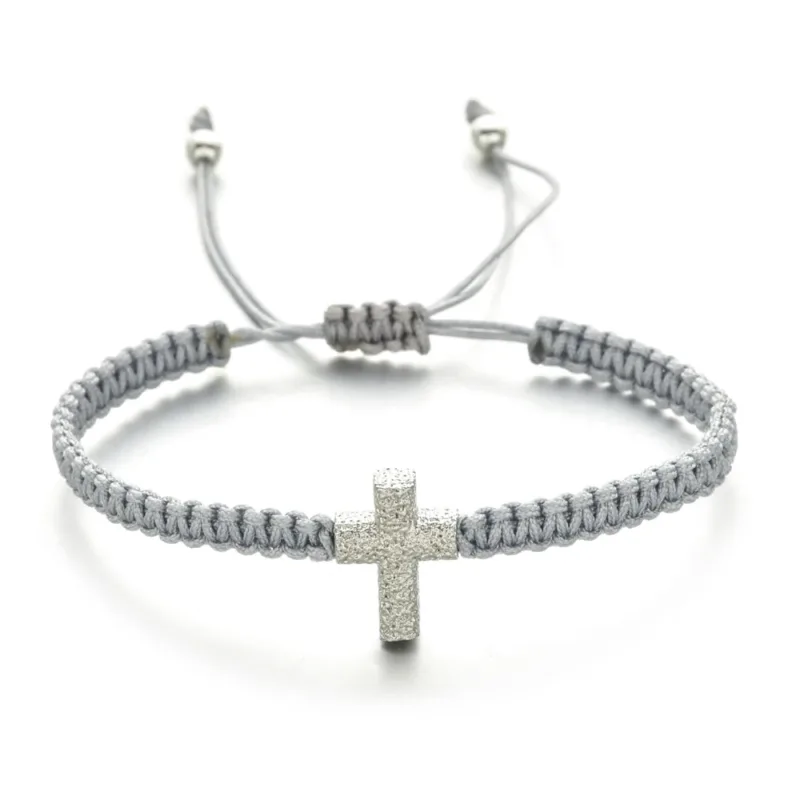Adjustable Cross Braided Cord Bracelet - Image 7