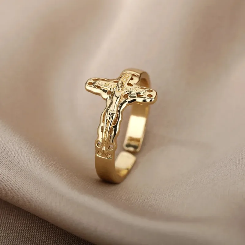 Adjustable Jesus Cross Ring - Image 2