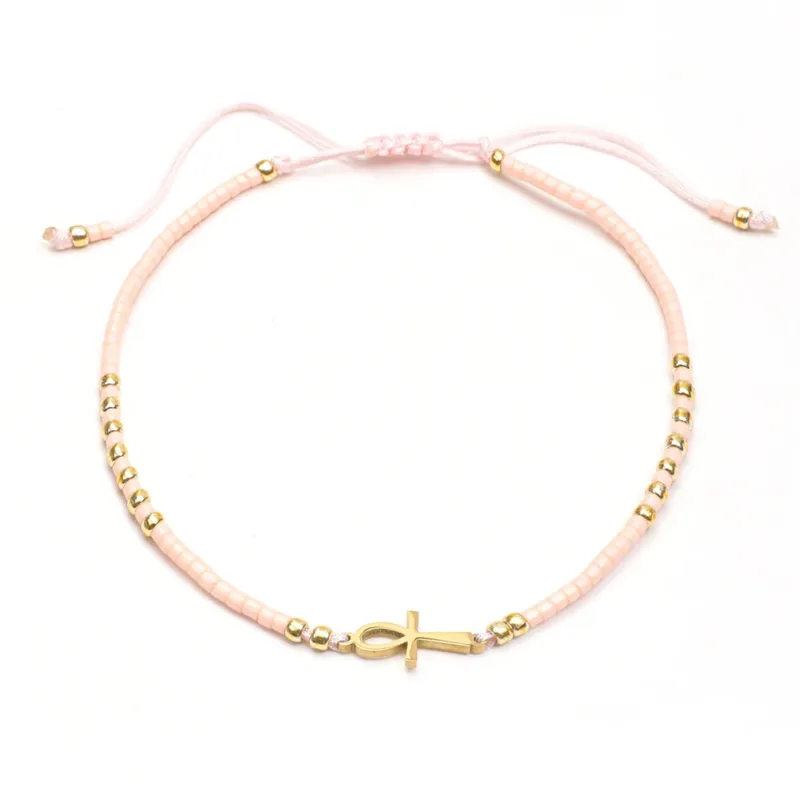 Ankh Cross Bracelet with Cord - Image 7