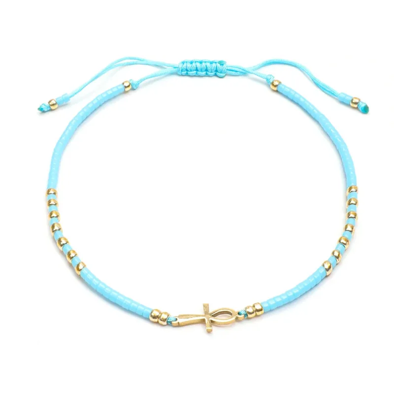 Ankh Cross Bracelet with Cord - Image 6