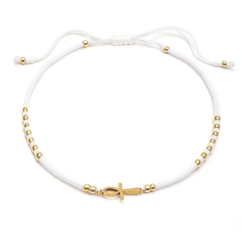 Ankh Cross Bracelet with Cord - Image 10
