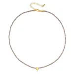 Beaded Necklace with Cross Pendant