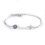 Bracelet Cross with Circle Blue Stones