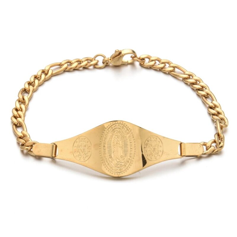 Chain Bracelet with Engraved Medallion