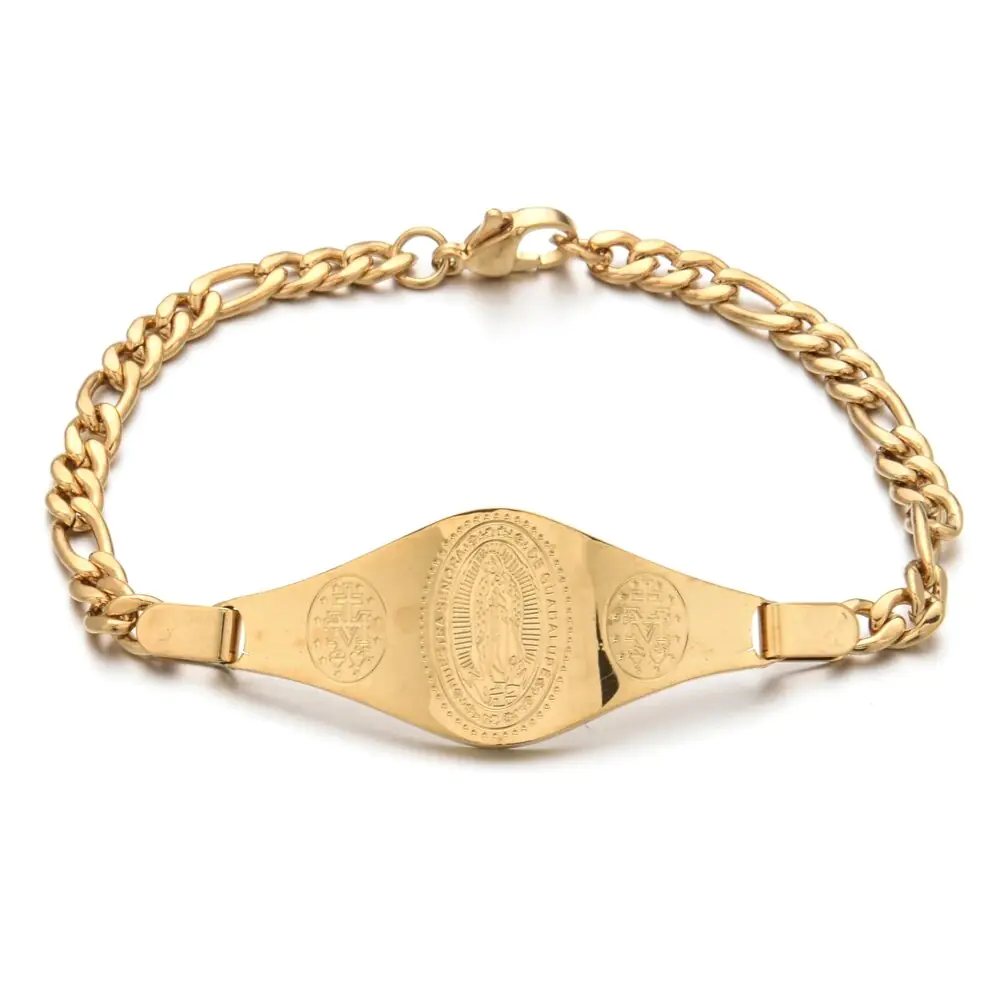 Chain Bracelet with Engraved Medallion