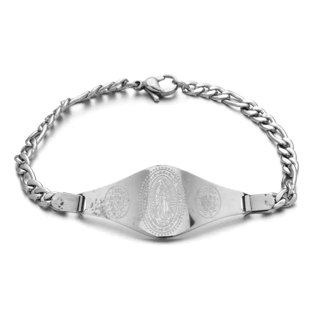 Chain Bracelet with Engraved Medallion - Image 3