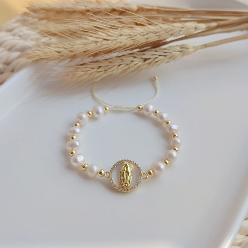 Christian Bracelet Imitation White Pearls - Image 3