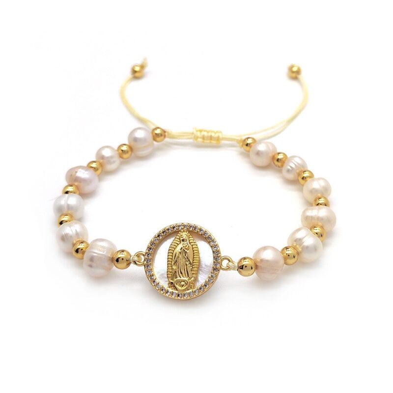 Christian Bracelet Imitation White Pearls