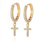 Christian Cross Hoop Earrings