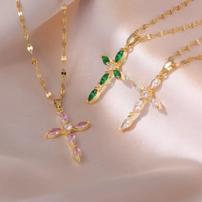 Christian Necklace in Colored Petals - Image 5