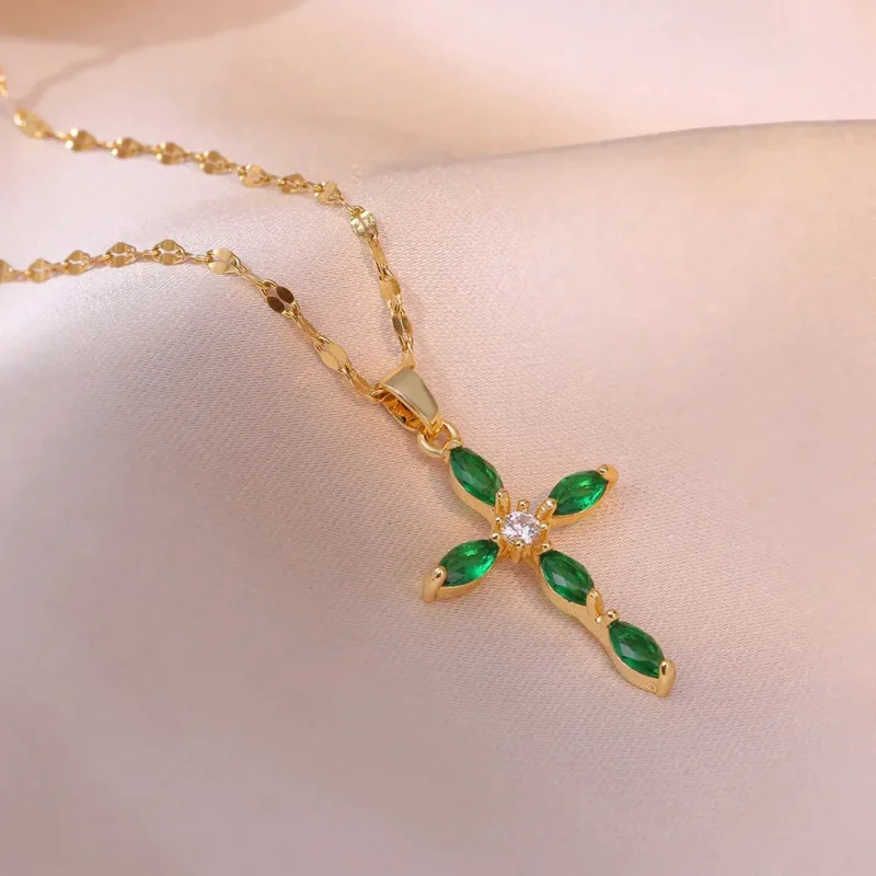 Christian Necklace in Colored Petals - Image 2