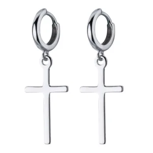 Classic Silver Cross Earrings