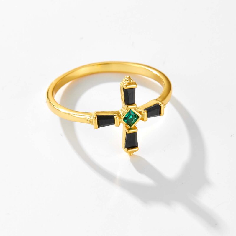 Colored Zircon Cross Ring - Image 6