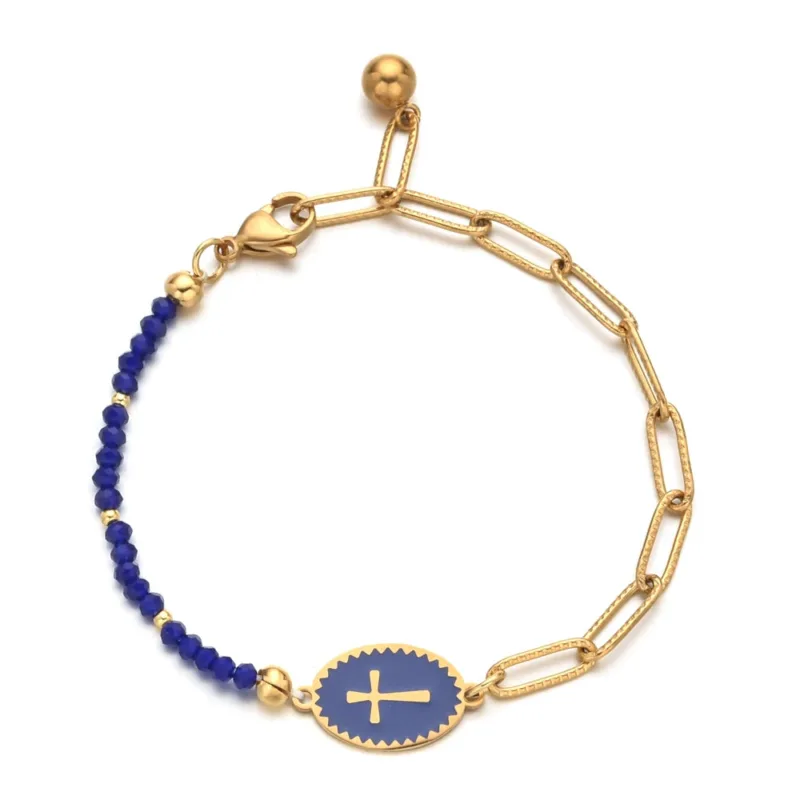 Colorful Charm Cross Bracelet - Image 4