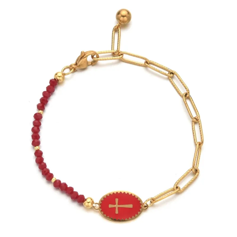 Colorful Charm Cross Bracelet - Image 6