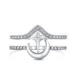 Cross and Moon Ring