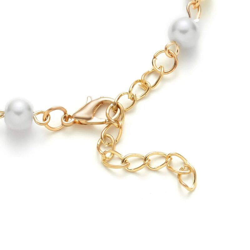 Cross Bracelet Imitation Pearls with Pendant - Image 2