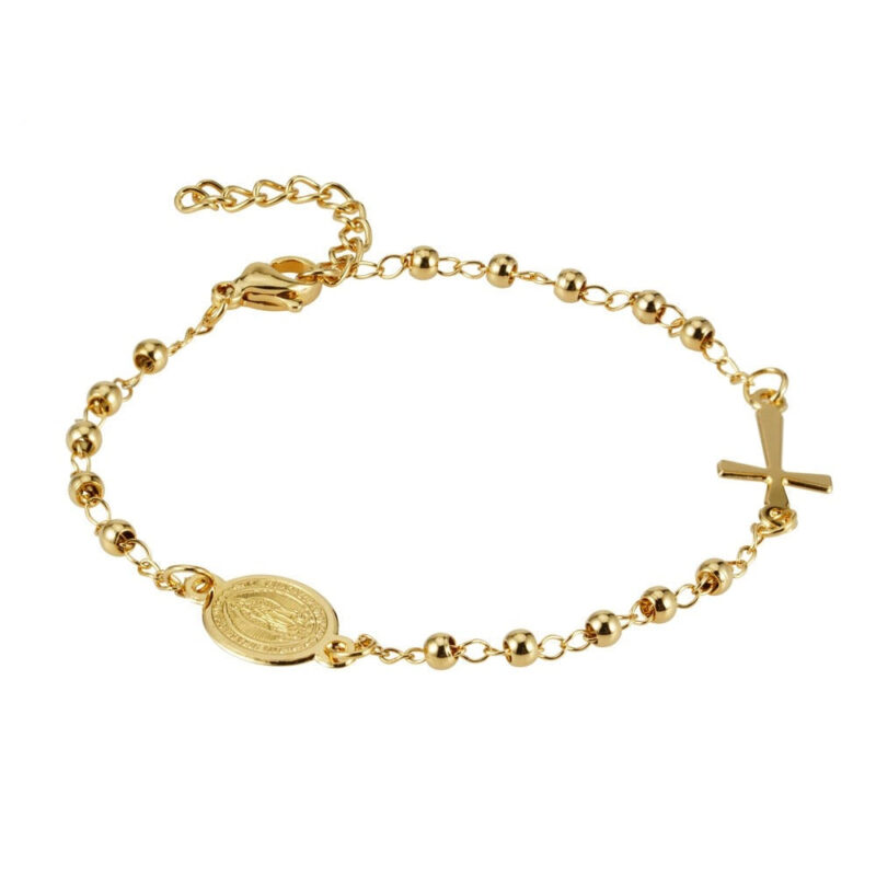 Cross Bracelet with Virgin Mary Medal
