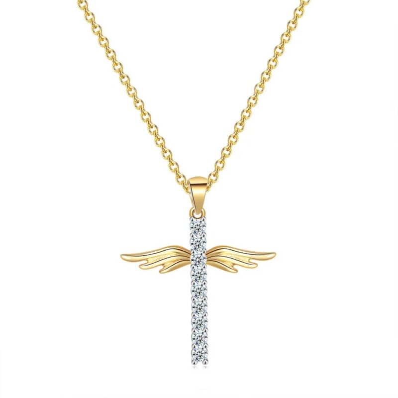 Cross Necklace Angel Wings