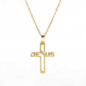 Cross Necklace Inscription Jesus