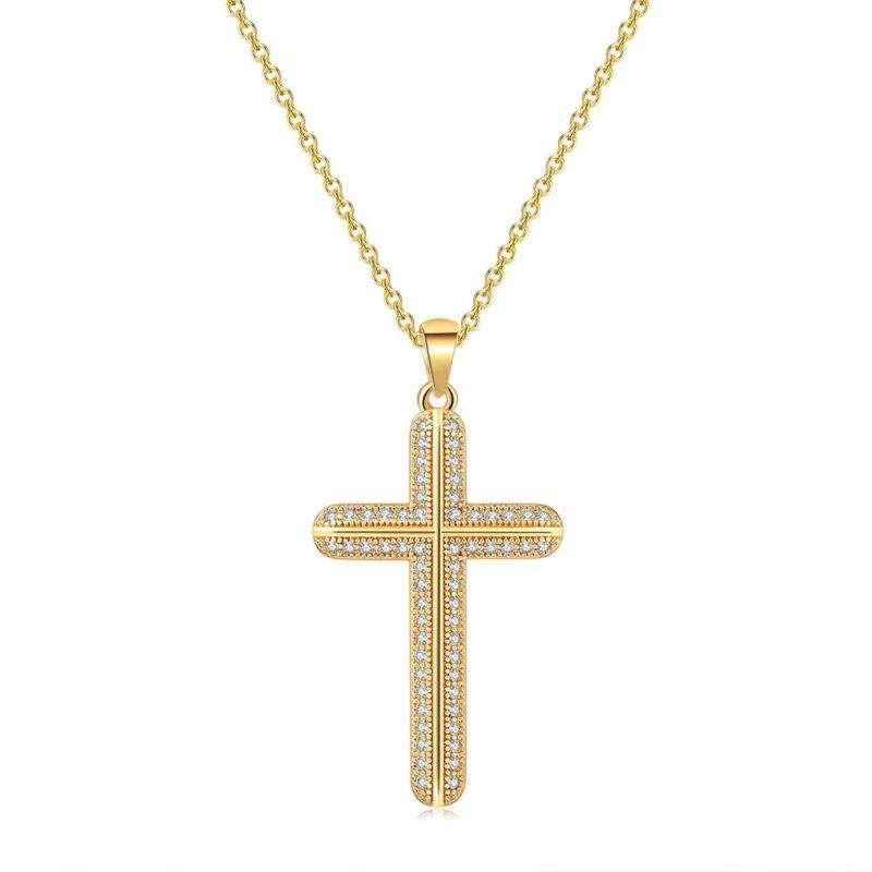 Cross Necklace Multiple Sparkling Crystals