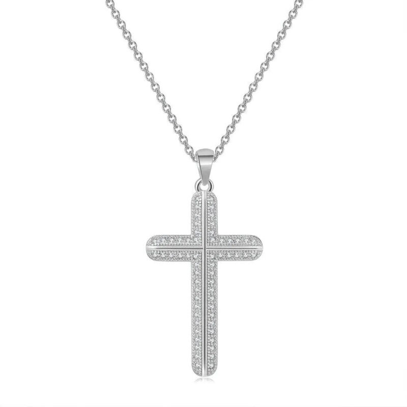 Cross Necklace Multiple Sparkling Crystals - Image 2