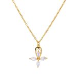 Cross Necklace Oval Stones