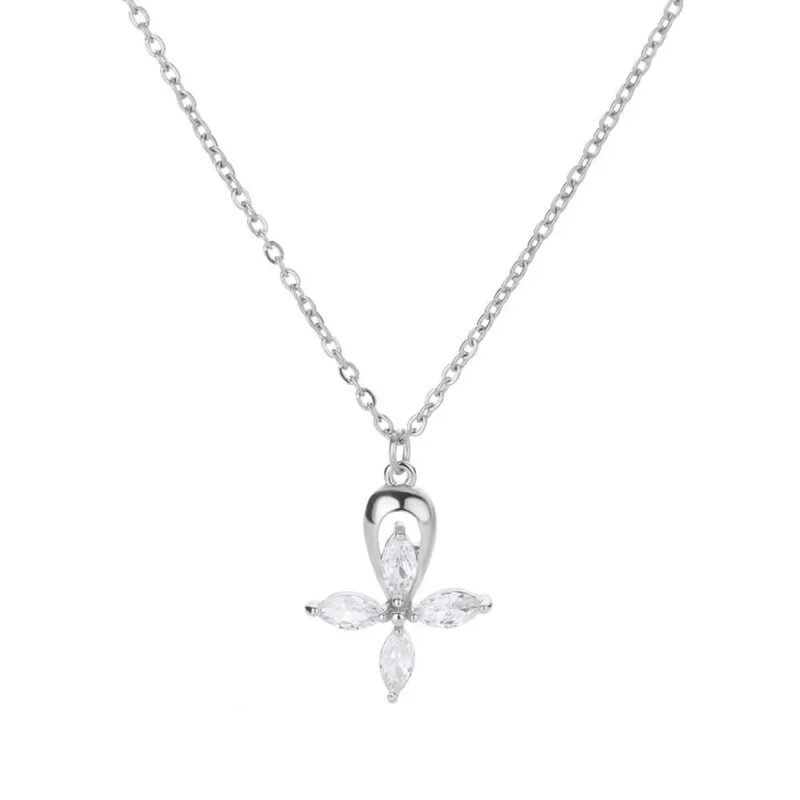 Cross Necklace Oval Stones - Image 2