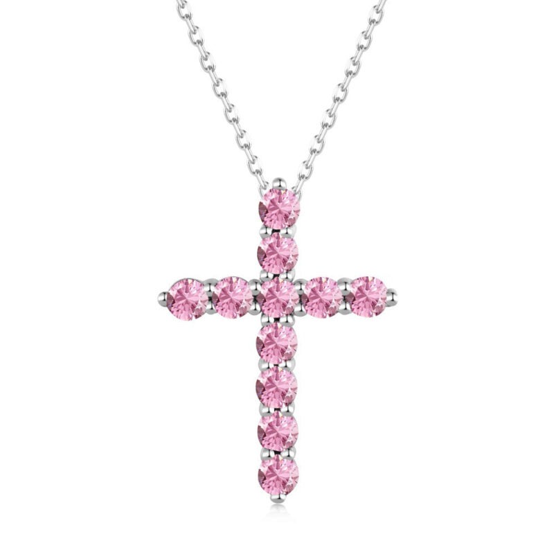 Cross Necklace Pink