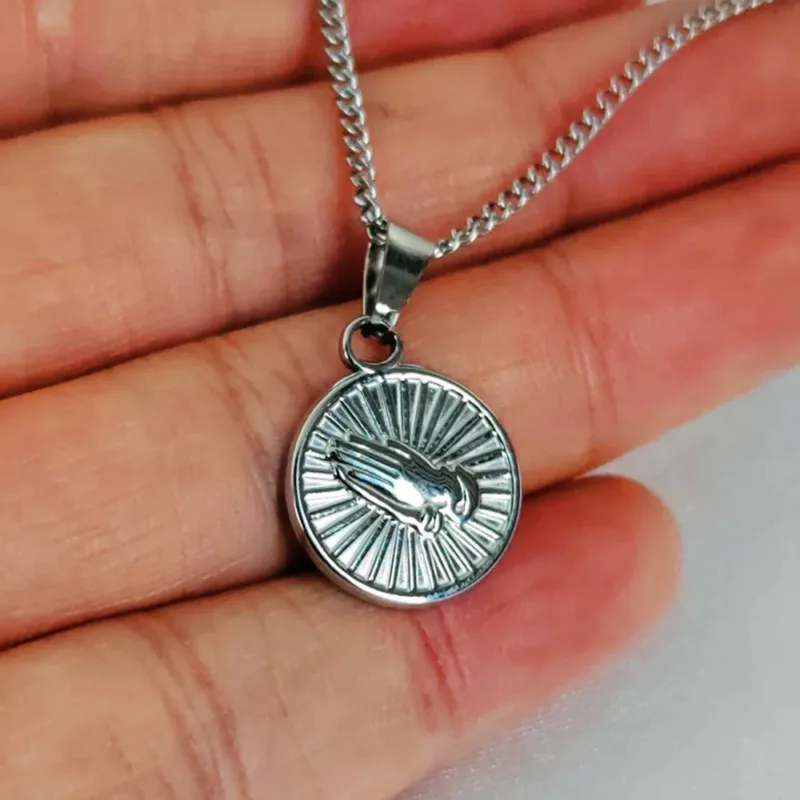 Cross necklace Prayer Medallion - Image 3