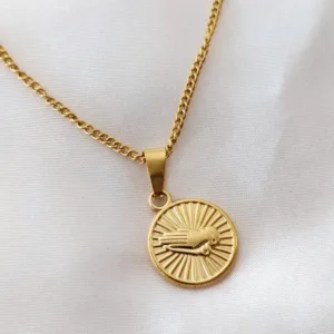 Cross necklace Prayer Medallion