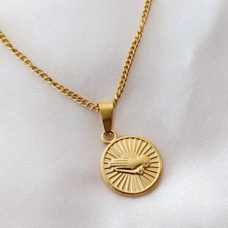 Cross necklace Prayer Medallion
