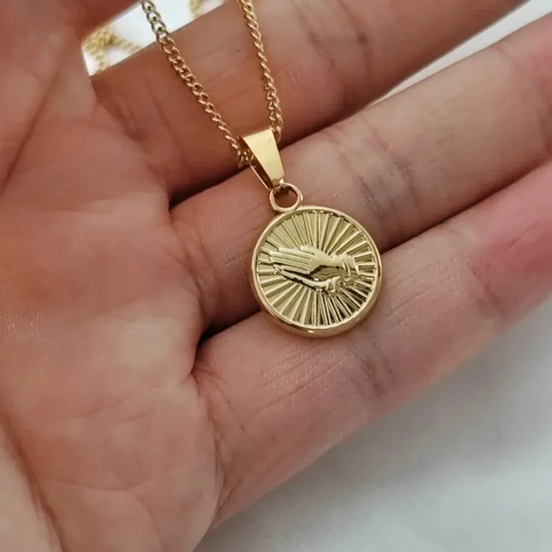 Cross necklace Prayer Medallion - Image 4