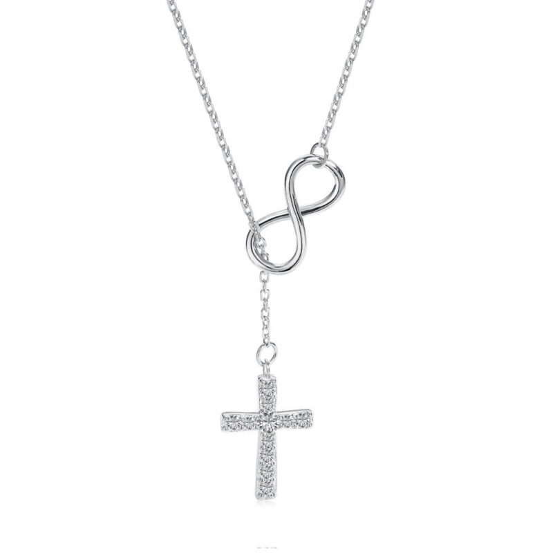 Cross Necklace with Infinity Symbol - Image 3