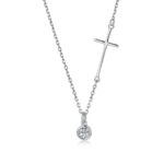 Cross Necklace with Shiny Stone Pendant