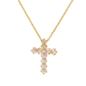 Cross Necklace with Zirconium