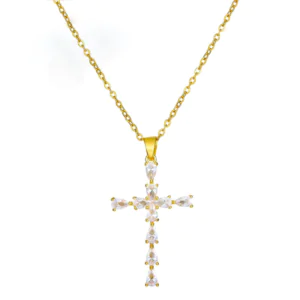 Cross Necklace Women Zircon Stones