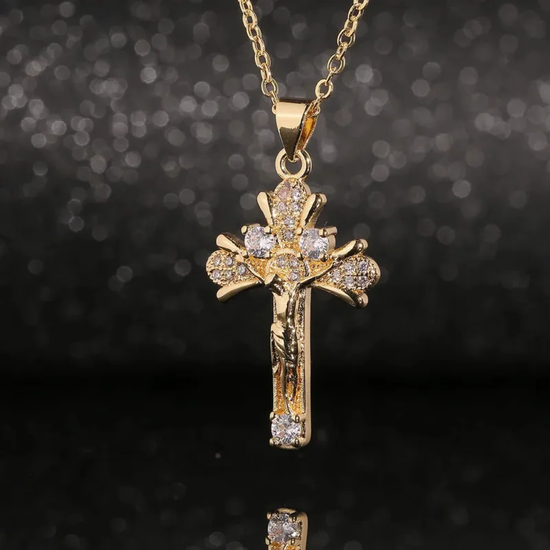 Cross Pendant Necklace with Jesus Christ - Image 3