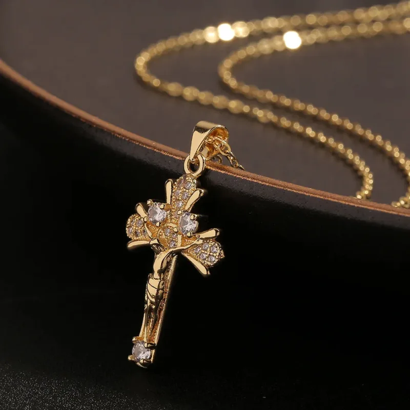 Cross Pendant Necklace with Jesus Christ - Image 2