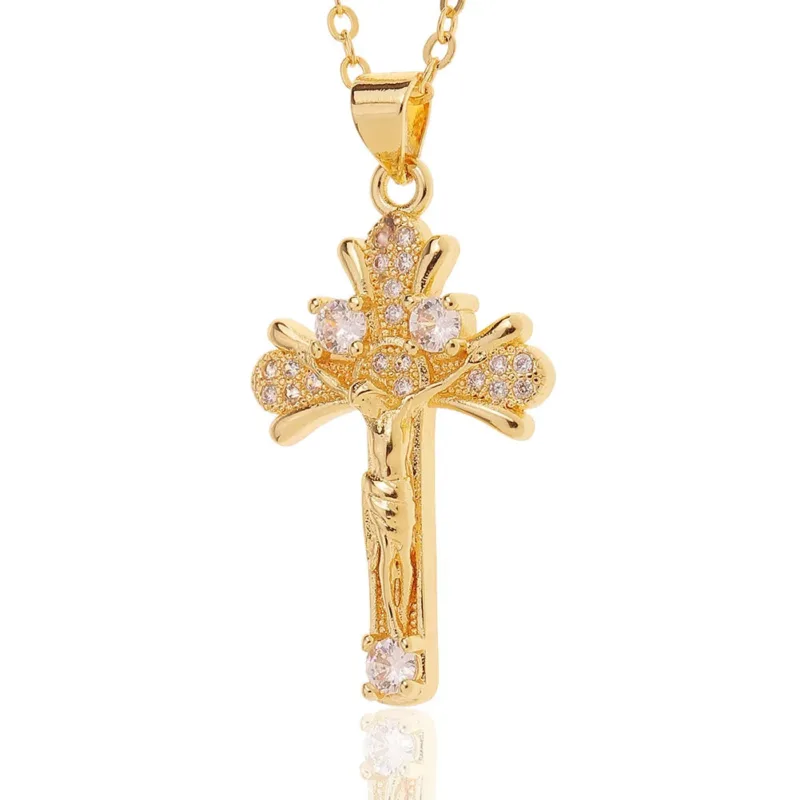 Cross Pendant Necklace with Jesus Christ
