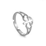 Cross Ring with Intertwined Heart