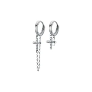 Dangling and Shiny Cross Earrings