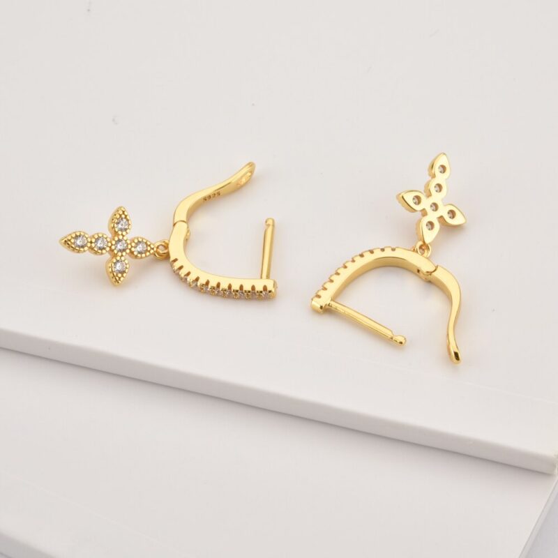 Dangling and Shiny Cross Earrings - Image 4