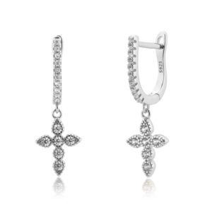 Dangling and Shiny Cross Earrings