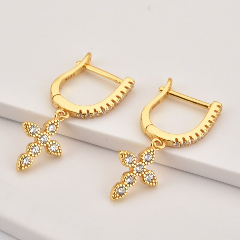 Dangling and Shiny Cross Earrings - Image 7
