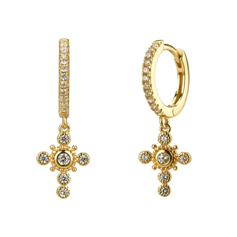 Dangling Cross Earrings