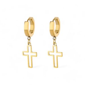Dangling Hollow Cross Earrings