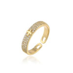 Delicate and Sparkling Cross Ring
