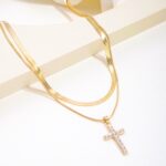 Double Chain Cross Necklace